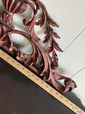 LOT 98L:Vintage / Antique Framed Print - "Anna Brigitta" by Corneille May + Antique Vintage Wall Pediment - Mase in Italy
