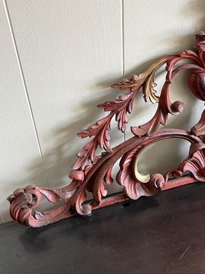 LOT 98L:Vintage / Antique Framed Print - "Anna Brigitta" by Corneille May + Antique Vintage Wall Pediment - Mase in Italy