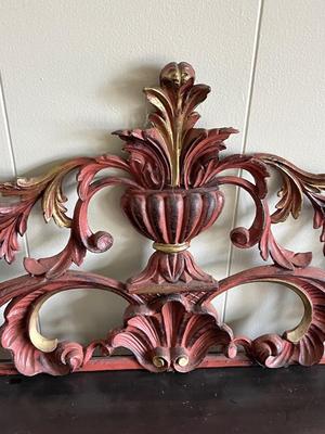 LOT 98L:Vintage / Antique Framed Print - "Anna Brigitta" by Corneille May + Antique Vintage Wall Pediment - Mase in Italy