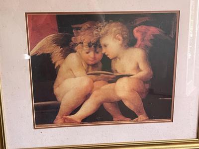 LOT 99L: Four Framed Agel Themed Art Prints