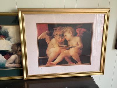 LOT 99L: Four Framed Agel Themed Art Prints