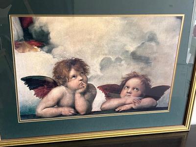 LOT 99L: Four Framed Agel Themed Art Prints