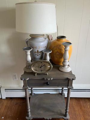 LOT 100L: Side Table + Home Decor