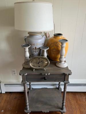 LOT 100L: Side Table + Home Decor