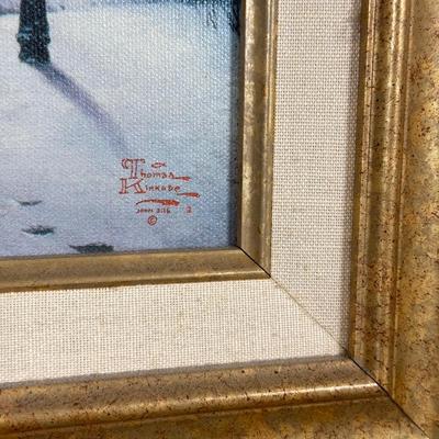 LOT 101K: Thomas Kinkade "Silent Night" Framed Print w/ COA, Holiday Traditions "We Wish You a Merry Christmas" Music...