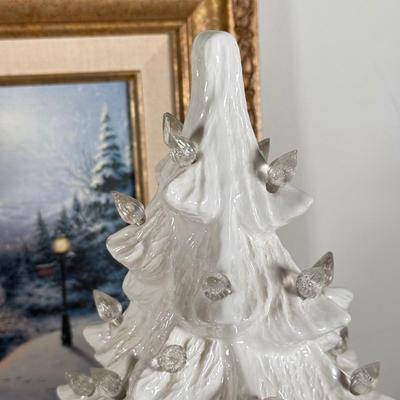 LOT 101K: Thomas Kinkade "Silent Night" Framed Print w/ COA, Holiday Traditions "We Wish You a Merry Christmas" Music...