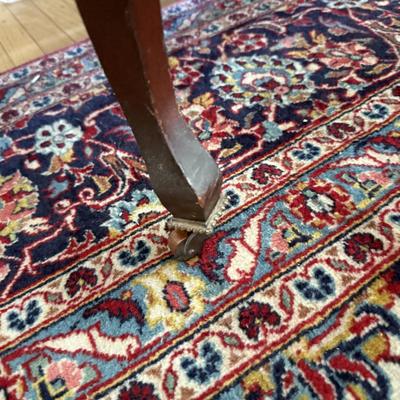 LOT 106L: Antique / Vintage Wood Carved Red Upholstery Settee