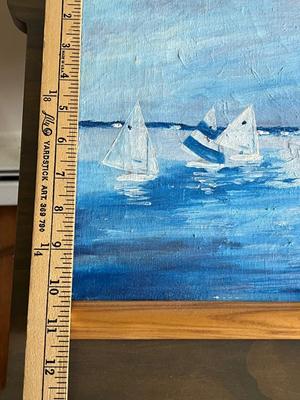 LOT 116L: Signed Art - Original Sailboat Painting and Seals Marked 1/1