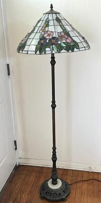 LOT 117L: Stained Glass Floor Lamp