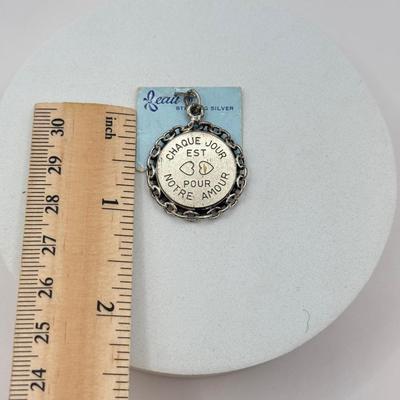 LOT 5J: Sterling Silver Peace, Hope, Truth Bangle Bracelet & "Love" Charm