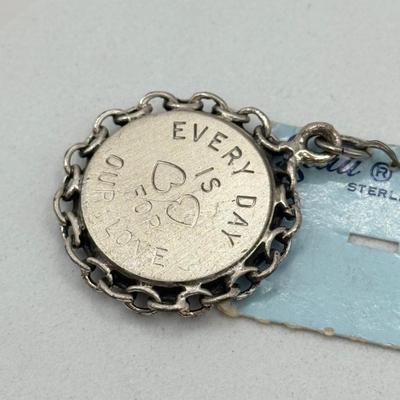 LOT 5J: Sterling Silver Peace, Hope, Truth Bangle Bracelet & "Love" Charm