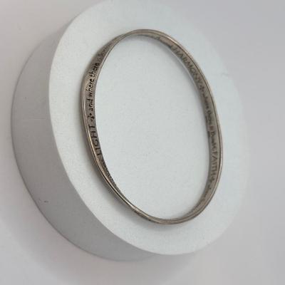 LOT 5J: Sterling Silver Peace, Hope, Truth Bangle Bracelet & "Love" Charm