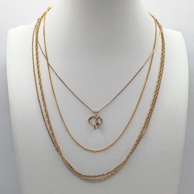 LOT 6: Collection of Gold-Tone Necklaces, Earrings and Sarah Coventry Pendant