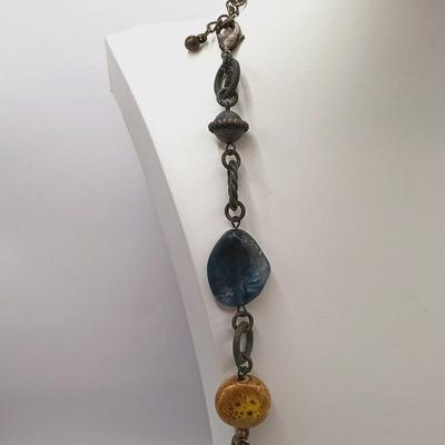LOT 8: Premier Designs Acrylic and Brass-Tone Necklace with Vintage Costume Jewelry Bracelet and Earrings