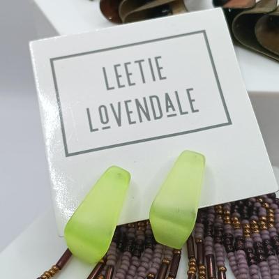 LOT 10: Leetie Lovendale Acrylic Hoops with Vintage Earrings and Necklace