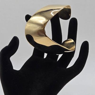 LOT 25: Gold-tone Cuff Bracelet, Gold-tone Spring Open Bracelet w/ Amber Colored Gems, and Kenneth Jay Lane Scarab Gemstone Watch