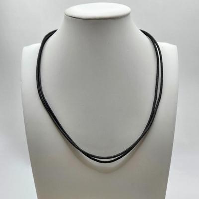 LOT 30: Beaded Necklace w/ Glass Pendant, Leather Necklace w/ Glass Charm, Silver-tone Chain Necklace w/ Red Beads, and More