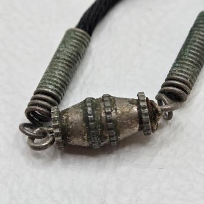 LOT 30: Beaded Necklace w/ Glass Pendant, Leather Necklace w/ Glass Charm, Silver-tone Chain Necklace w/ Red Beads, and More