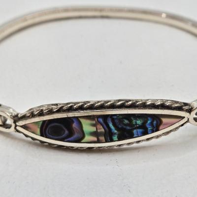 LOT 31: Beautiful Multi-Colored Bead Bracelet, Green Bead and Silver Shamrock Charm Bracelet, and Silver-tone Abalone Bracelet