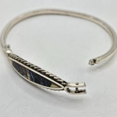 LOT 31: Beautiful Multi-Colored Bead Bracelet, Green Bead and Silver Shamrock Charm Bracelet, and Silver-tone Abalone Bracelet