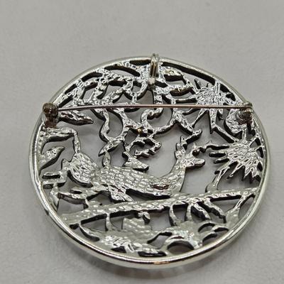 LOT 32: Variety of Silver-tone Pins and Brooches
