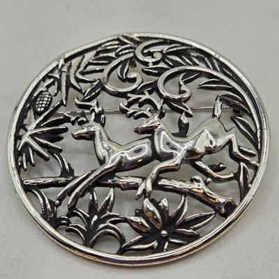 LOT 32: Variety of Silver-tone Pins and Brooches