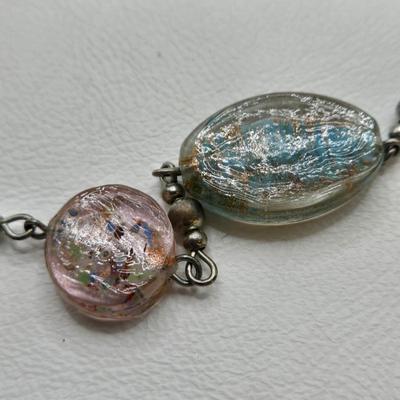 LOT 34: Glass Bead Necklace w/ Matching Earrings, Silver-tone Chain Necklace w/ Glass Pendant, and an Additional 4 Pairs of Earrings