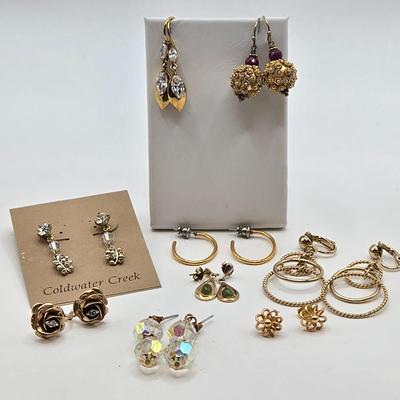 LOT 36: Multiple Pairs of Pierced Earrings and 1 Pair of Clip Earrings