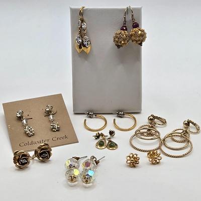 LOT 36: Multiple Pairs of Pierced Earrings and 1 Pair of Clip Earrings