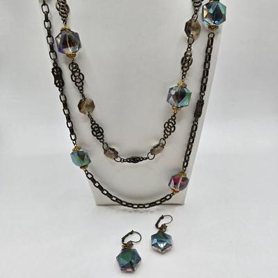 LOT 39: Sweet Romance Glass Bead and Chain Necklace w/Matching Earrings, Chicos Necklace, and More