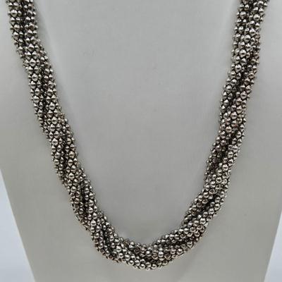 LOT 41: Multiple Black and Silver-tone Neclaces and Pair of Matching Earrings