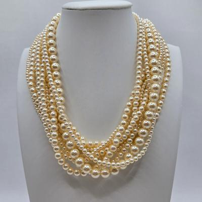 LOT 42: Beautiful Faux Pearl Neclaces , Bracelets, and Clip Earrings