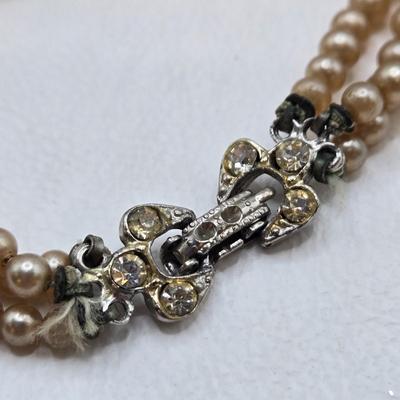 LOT 42: Beautiful Faux Pearl Neclaces , Bracelets, and Clip Earrings