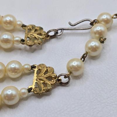 LOT 42: Beautiful Faux Pearl Neclaces , Bracelets, and Clip Earrings