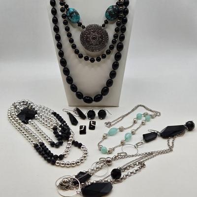 LOT 43: Multiple Necklaces and Earrings