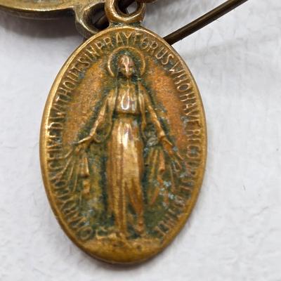 LOT 48: Vintage Gold filled Bracelet and Three Religious Medals