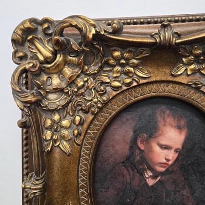 LOT 51: Charming Portrait of Girl in Ornate Frame / Decorative Arts Inc.