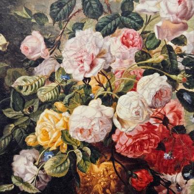 LOT 53: Still Life Floral Art in Beautiful Frame/ Decorative Arts Inc.