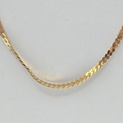 LOT 58: Five Gold-tone Chains/ One w/ Lucite Butterfly Pendant