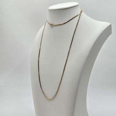 LOT 58: Five Gold-tone Chains/ One w/ Lucite Butterfly Pendant