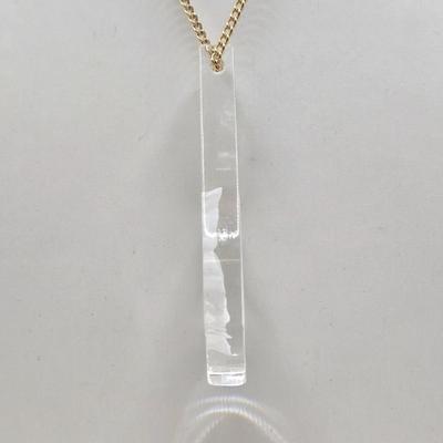 LOT 58: Five Gold-tone Chains/ One w/ Lucite Butterfly Pendant