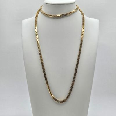LOT 58: Five Gold-tone Chains/ One w/ Lucite Butterfly Pendant
