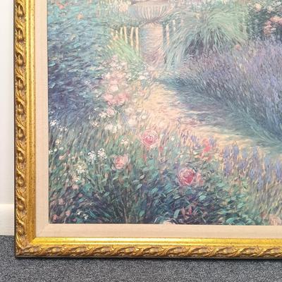 LOT 65: Framed Reproduction of 'Pathway with Pot' by Greg Singley 3ft x 2-1/2ft