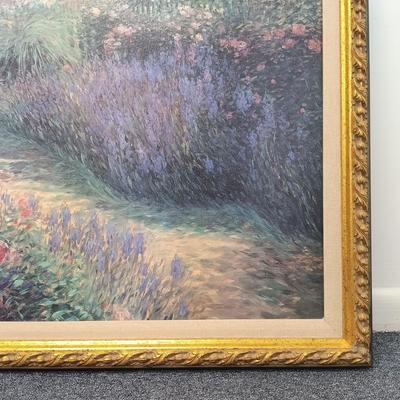 LOT 65: Framed Reproduction of 'Pathway with Pot' by Greg Singley 3ft x 2-1/2ft