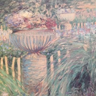 LOT 65: Framed Reproduction of 'Pathway with Pot' by Greg Singley 3ft x 2-1/2ft