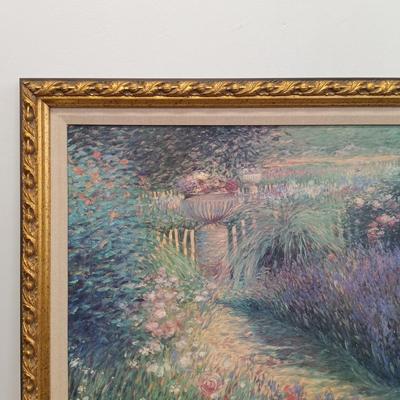 LOT 65: Framed Reproduction of 'Pathway with Pot' by Greg Singley 3ft x 2-1/2ft