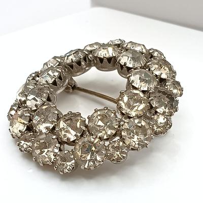 LOT 68: Vintage Rhinestone Brooches, Shoe Clips and Bracelet (Broken Clasp)