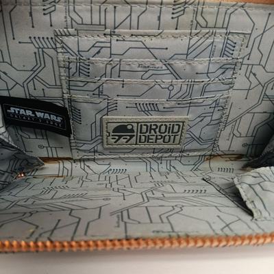 LOT 72: Star Wars Galaxy's Edge Droid Depot BB-8/R2-D2 Wallet, WDCC Disney Classic Collection Pins & Mickey Mouse Glove Coaster