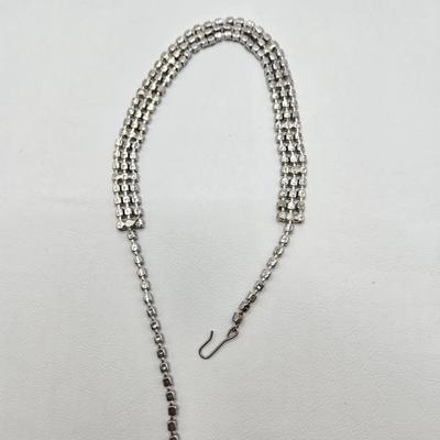 LOT 77: Blue Rhinestone Necklace, Bracelets, and Brooch