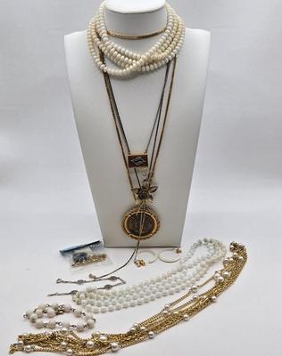 LOT 80: Variety of Necklaces and Bracelets Including Declaration of Independence Pendant and One Pair of Earrings